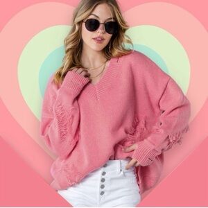 NWT Boutique Brand Chunky Oversized Distressed Sweater - Size Large
